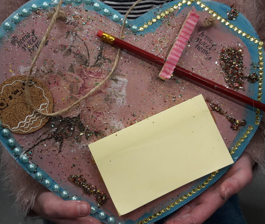 Harten memoblok houder